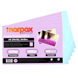 Papel Fotográfico 10X15 Brilhante Glossy 230g Marpax 20fls