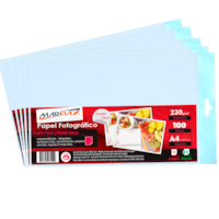 Papel Fotográfico 230g Dupla Face A4 Matte Fosco 100fls