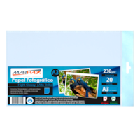 Papel Fotográfico A3 230g Brilhante 297X420mm Marpax 20fls