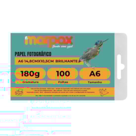 Papel Fotográfico A6 Brilhante Glossy 180g Marpax 100fls