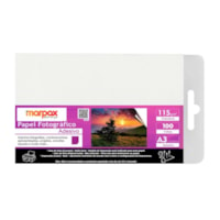 Papel Fotográfico Adesivo 115g A3 297x420mm Marpax 100 Fls