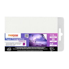 Papel Fotográfico Adesivo 115g A4 210X297mm Marpax 20fls
