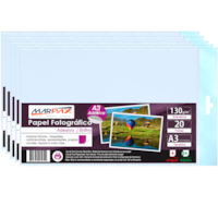 Papel Fotográfico Adesivo 130g A3 297X420mm Marpax 100fls