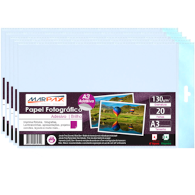 Papel Fotográfico Adesivo 130g A3 297X420mm Marpax 100fls
