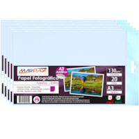 Papel Fotográfico Adesivo 130g A3 297X420mm Marpax 200fls