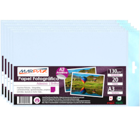 Papel Fotográfico Adesivo 130g A3 297X420mm Marpax 200fls
