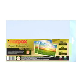 Papel Fotográfico Matte fosco 230g A4 210x297mm Marpax 20 fls
