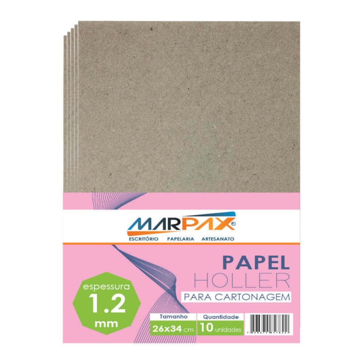 Papel Holler para Cartonagem 1,2mm 26x34cm Marpax com 10un