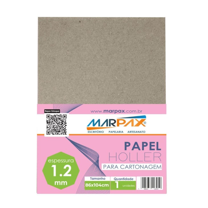 Papel Holler para cartonagem 1,2mm 86x104cm Marpax 01un