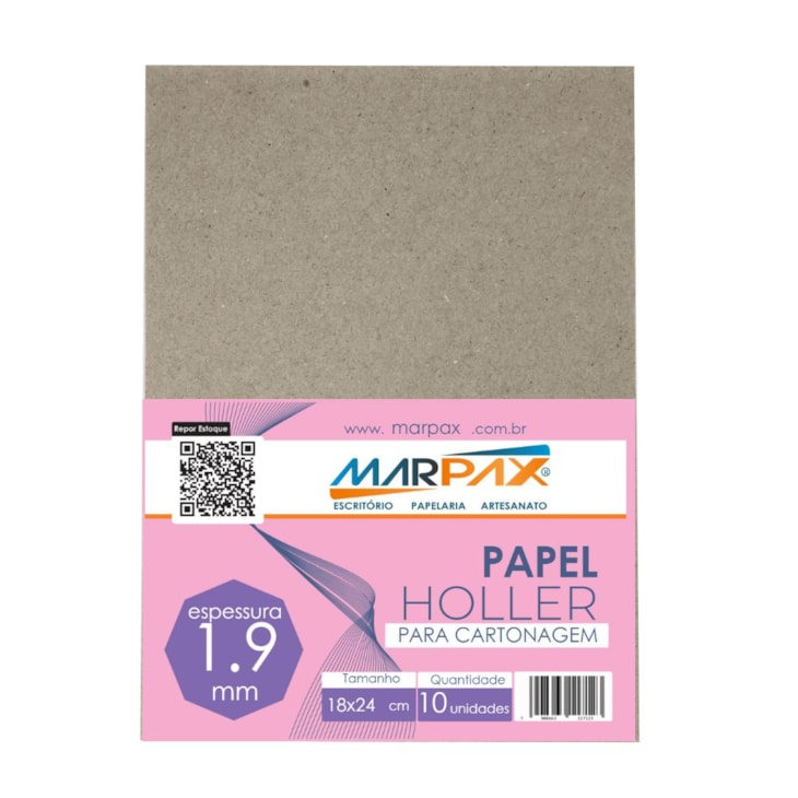 Papel Holler para Cartonagem 1,9mm 18x24cm Marpax com 10un
