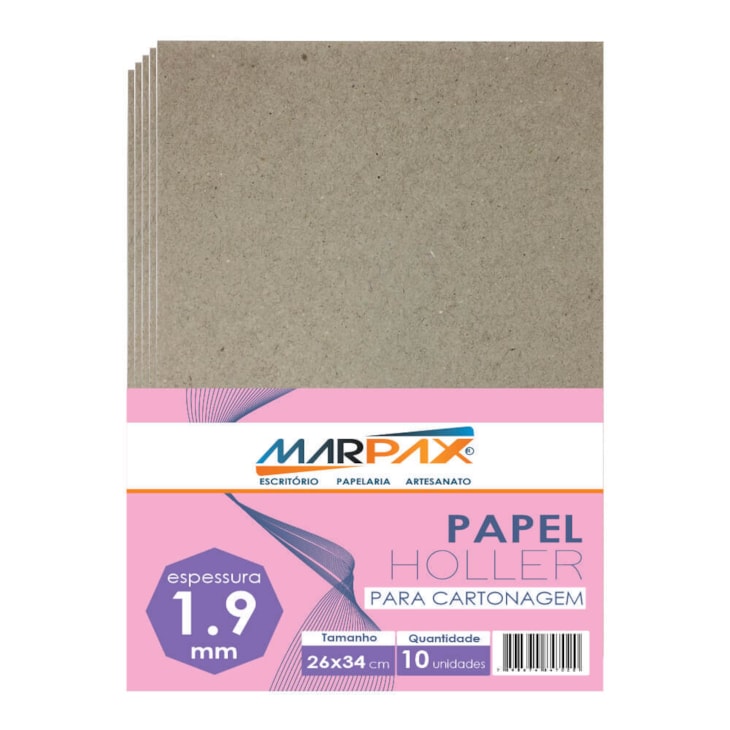 Papel Holler para Cartonagem 1,9mm 26x34cm Marpax com 10un