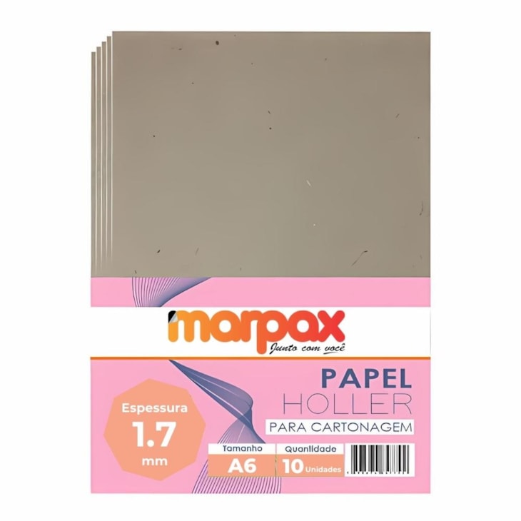 Papel Holler para Cartonagem A6 Cinza 1,65mm Marpax 10un