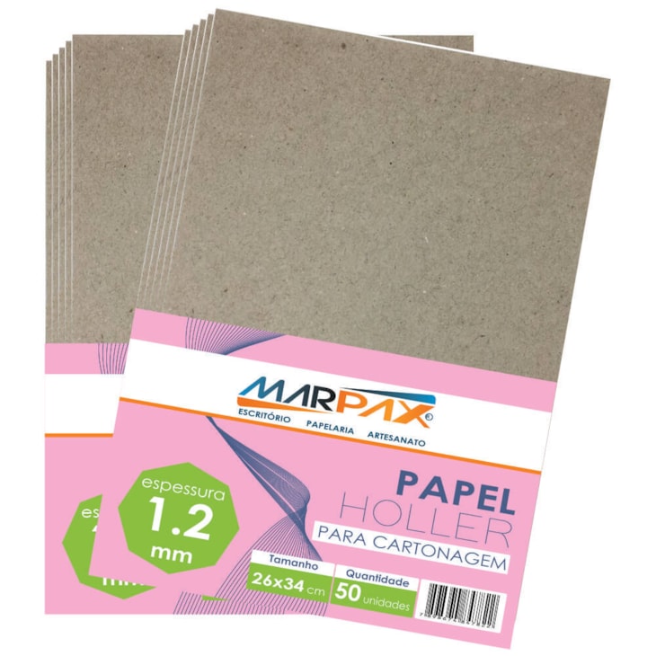 Papel Holler para Cartonagem Marpax 1,2mm 26X34cm com 50un