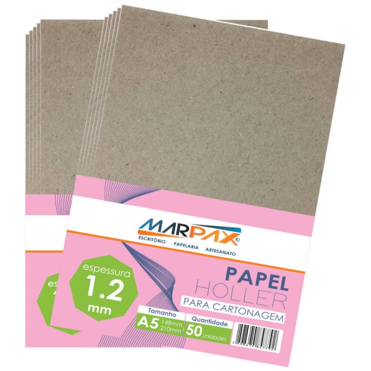 Papel Holler para cartonagem Marpax 1,2mm A5 148x210mm 50un