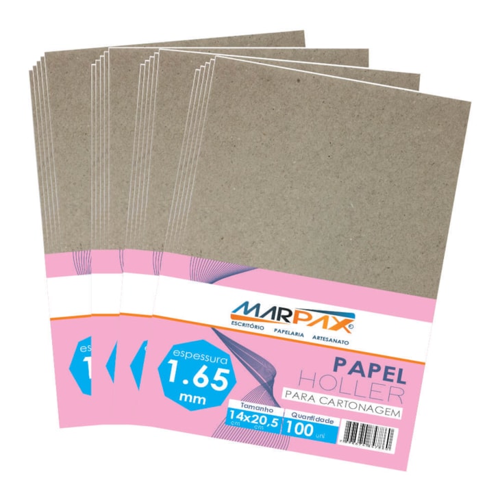 Papel Holler para cartonagem Marpax 1,65mm 14x20,5cm 100un