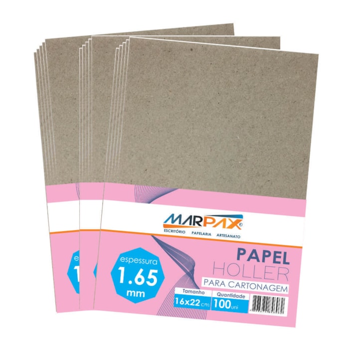 Papel Holler para cartonagem Marpax 1,65mm 16x22cm 100un