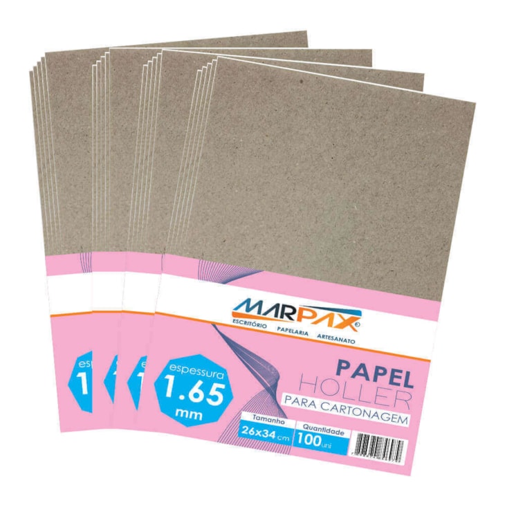 Papel Holler para cartonagem Marpax 1,65mm 26x34cm 100un