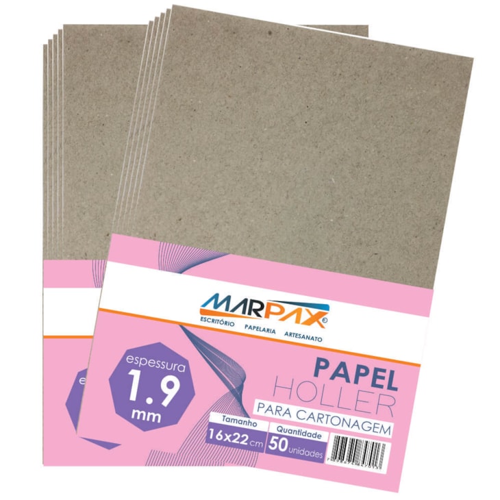 Papel Holler para cartonagem Marpax 1,9mm 16x22cm 50un