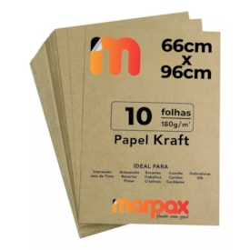 Papel Kraft 66X96cm 180g Alta Qualidade Marpax 10 Folhas