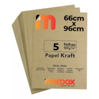 Papel Kraft 66x96cm 180g Alta Qualidade Marpax 5 folhas