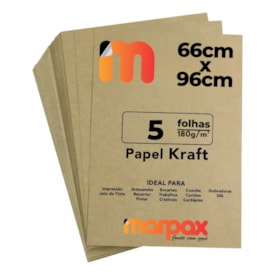 Papel Kraft 66X96cm 180g Alta Qualidade Marpax 5 Folhas