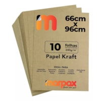 Papel Kraft 66x96cm 240g Alta Qualidade Marpax 10 folhas