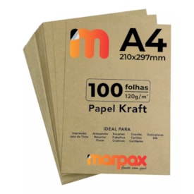 Papel Kraft A4 210X297mm 120g Alta Qualidade Marpax 100fls