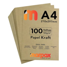 Papel Kraft A4 210x297mm 180g 100 fls Alta Qualidade Marpax