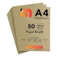 Papel Kraft A4 210X297mm 180g 50fls Alta Qualidade Marpax