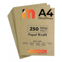 Papel Kraft A4 210X297mm 240g Alta Qualidade Marpax 250fls