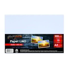 Papel Lmo Matte 200 Micras 210X297mm Marpax pct com 10fls
