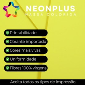 Papel Neon Plus 240g 660X960mm Amarelo Marpax pct com 5fls