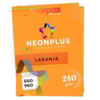 Papel Neon Plus 240g 660X960mm Laranja Marpax pct com 5fls