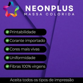 Papel Neon Plus 240g 660X960mm Roxo Marpax pct com 5fls