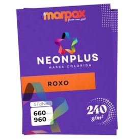 Papel Neon Plus 240g 660X960mm Roxo Marpax pct com 5fls