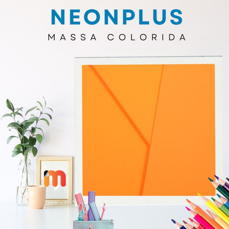Papel Neon Plus 240g 66x96cm Laranja Marpax 5fls