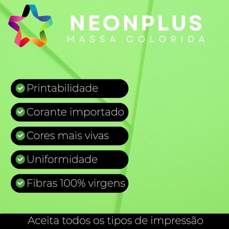 Papel Neon Plus 240g 66x96cm Verde Marpax 5fls
