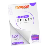 Papel Offset 120g 300X600mm Branco Liso Marpax com 100fls