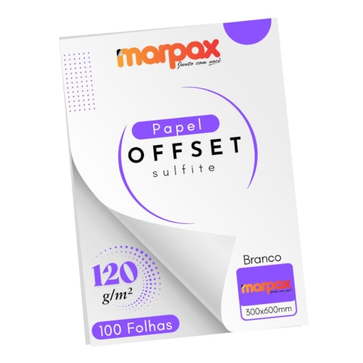 Papel Offset 120g 300x600mm Branco Marpax 100 fls