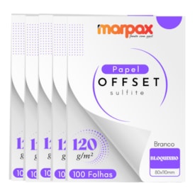 Papel Offset 120g Bloquinho 80x110mm Branco Marpax 500 fls
