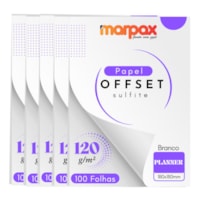 Papel Offset 120g Planner 180x180mm Branco Marpax 500 fls