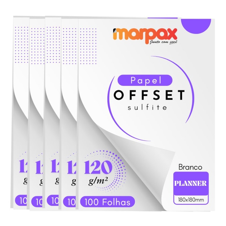 Papel Offset 120g Planner 180X180mm Branco Marpax 500fls