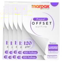Papel Offset 120g Universitário 180x260mm Branc Marpax 1000f