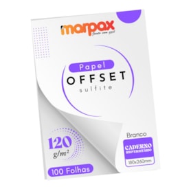 Papel Offset 120g universitário 180X260mm Marpax 100fls