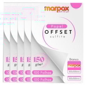 Papel Offset 150g 300X300mm Branco Liso Marpax com 1000fls