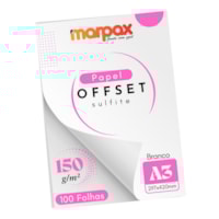 Papel Offset 150g A3 297X420mm Cor Branco Marpax 100fls