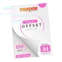 Papel Offset 150g A4 210X297mm Cor Branco Marpax 100fls