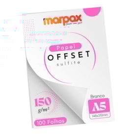 Papel Offset 150g A5 148X210mm Cor Branco Marpax 100fls