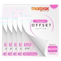 Papel Offset 150g Bloco 110X210mm Branco Liso Marpax 500fls