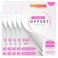 Papel Offset 150g Colegial 175X235mm Branco Marpax 1000fls